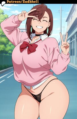 1girls ai_generated ass ass_focus ayase_momo big_ass big_breasts cameltoe cheating cheating_girlfriend curvy curvy_figure dandadan hair momo_ayase netorare ntr pussy room smile thong voluptuous voluptuous_female zadbhell