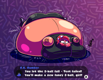 agent_8_(splatoon) ashamedscreen black_topwear female inflation inflation_fetish nintendo obese octoling octoling_girl overweight spherical_inflation splatoon splatoon_(series) white_skin