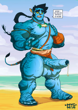 1boy 2023 alien alien_only animal_ears artist_initials artist_logo avatar balls ballsack bara big_balls big_penis blue_skin blue_stripes cum cum_drip cum_dripping_from_penis dangling_balls dangling_testicles erection fangs foreskin huge_balls huge_cock humanoid humanoid_penis loincloth loincloth_aside long-haired_male long_foreskin long_hair low_hanging_balls male male_focus male_nipples male_only masculine muscular muscular_male mygetawayart na'vi necklace nipples penis scrotum solo solo_focus tail tail_tuft testicles uncircumcised uncut unretracted_foreskin veiny_penis yaoi yellow_eyes