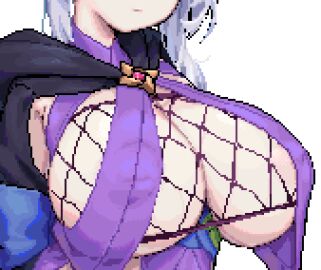 2d 2d_(artwork) big_breasts big_nipples breasts curvy curvy_body curvy_figure exposed_breasts exposed_nipples female game_cg hentai_game kimono kunoichi kunoichi_sekiren large_breasts manjushage ninja pink_nipples pixel_(artwork) pixel_art ready_for_sex ready_to_fuck