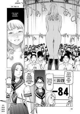 blush crowd crowd_watching embarrassed embarrassed_nude_female female inamitsu_shinji manga manga_page naked naked_female nude nude_female public public_exposure public_humiliation public_indecency public_nudity sayaka_hase seishokuki smile stage