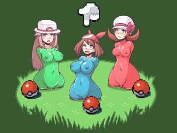 3girls amputee artificial_vagina blush breasts creatures_(company) crying crying_with_eyes_open female game_freak grass highres ink_(inksgirls) inksgirls leaf_(pokemon) living_onahole living_sex_toy lyra_(pokemon) may_(pokemon) multiple_females multiple_girls nintendo objectification onahole_transformation poke_ball pokemon pokemon_frlg pokemon_hgss pokemon_rse sex_toy simple_background tagme take_your_pick tears transformation