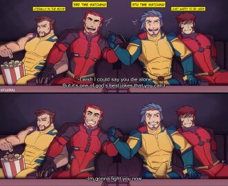 balls bara blood_blockade_battlefront boner cosplay costume deadpool_(cosplay) erection erection_under_clothes gay james_howlett klaus_von_reinhertz male male_only marvel marvel_comics muscles muscular penis ulf_vasquez vvulfbara wolverine_(cosplay) wolverine_(x-men) x-men yaoi