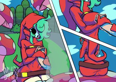 1boy 1girls animated ass cameltoe female handjob male mario_(series) neurolewd shy_gal