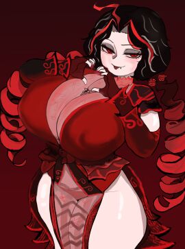 big_breasts breasts female limbus_company nicolina_(limbus_company) nipples_visible_through_clothing project_moon tagme