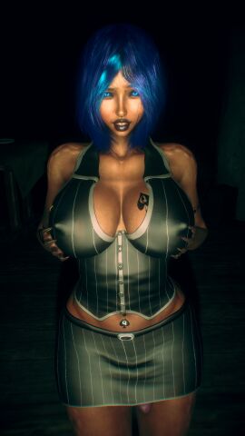 1futa 1girls 3d 4k belly big_breasts big_lips black_lipstick blue_eyes blue_hair breasts breasts_bigger_than_head bridge_piercing brown_body brown_skin chromatic_aberration crashbanditkut dark-skinned_female dark-skinned_futa dark_skin embarrassed erect_nipples eyeliner female female_focus fit fit_female fit_futa futanari glowing_eyes gold_piercing golden_piercing hair hi_res high_resolution highres house intersex lips lipstick long_nails looking_at_viewer makeup mature mature_female mature_futa medium_hair muscles muscular muscular_female muscular_futa nail_polish nails navel navel_piercing nose_piercing original original_character penis penis_peek piercing qos qos_tattoo queen_of_spades queen_of_spades_symbol queen_of_spades_tattoo ring_piercing septum_ring shirt short_hair skirt small_penis smile smiling smiling_at_viewer solo solo_futa spade_tattoo thick_thighs thighs veiny veiny_penis virt-a-mate virtamate wet wet_skin