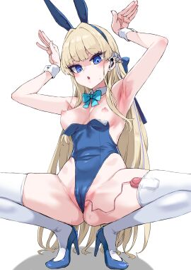 1girls absurdres animal_ears armpit_crease armpits arms_up asanagi ass bare_shoulders blonde_hair blue_archive blue_eyes blue_leotard blue_mizugi blush bow bowtie braid breasts breasts_exposed breasts_out cameltoe cleft_of_venus commentary_request detached_collar earpiece erect_nipples exposed_breasts fake_animal_ears female female_only grool halo high_heels highleg highleg_leotard highres korean_commentary leaking leaking_pussy leaking_pussy_juice legs_apart leotard light-skinned_female light_skin long_hair looking_at_viewer looking_down medium_breasts mizugi navel navel_visible_through_clothes nipples official_alternate_costume open_mouth pale pale-skinned_female pale_skin perky_nipples petite petite_body petite_breasts petite_female playboy_bunny presenting_armpit pussy pussy_juice pussy_juice_leaking pussy_visible_through_clothes pussy_visible_through_leotard rabbit_ears rabbit_pose remote_control_vibrator retrousse_breasts second-party_source sex_toy simple_background small_breasts solo spread_legs squatting surprised thick_thighs thighhighs thighs tiptoes toki_(blue_archive) toki_(bunny)_(blue_archive) uncensored very_long_hair vibrator vibrator_in_thighhighs vibrator_under_clothes wardrobe_error wet_pussy white_background white_thighhighs wrist_cuffs young young_female younger_female