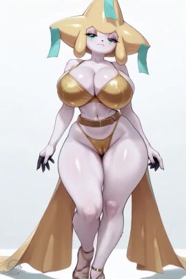 ai ai_animated ai_animation ai_art ai_generated animation anthro anthropomorphic approaching_viewer approaching_you basketmuffin big_breasts breasts_very_close closeup coming_to_viwer coming_towards_you dog_nose female furry furry_anthro furry_character furry_female gold_bikini golden_belt golden_bikini golden_shoes jirachi legendary_pokemon looking_at_viewer mythical_pokemon pokemon pokemon_(species) pokemorph pov sexy_walking tagme talking_to_viewer very_close video walking walking_to_you