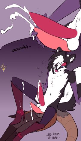 absurd_res anal anal_vore anthro anthro_only arm_warmers armwear balls bodily_fluids boots boots_only clothing colored comic cum dialogue duo ejaculation footwear footwear_only frottage genital_fluids genitals hammerspace hammerspace_vore handjob_frottage hi_res high_heels jeremy_(topazknight) male male/male mammal mephitid mostly_nude murid murine penile penis penis_between_balls rat rodent sex shan_(sonic10175) sitting sitting_on_another skunk tapering_penis text topazknight vore