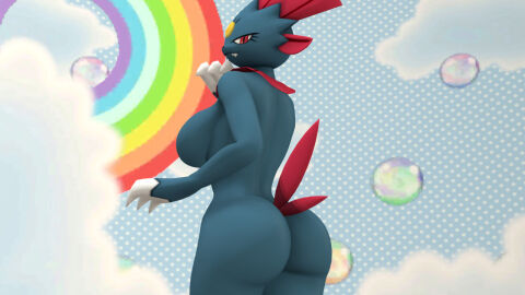 3d anthro baek-myo nintendo pokemon pokemon_(species) pokémon_(species) weavile