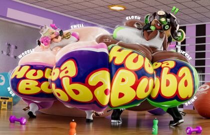 2girls 3d 3d_(artwork) 3d_model absurd_res absurd_resolution absurdres alternate_version_available ass ass_bigger_than_head ass_bigger_than_torso ass_body ass_expansion ass_focus backview belly_expansion big_ass big_breasts big_butt big_round_belly blowing_bubble_gum blowing_bubblegum blush boots bottom_heavy breast_expansion breast_growth breast_growth_(enlargement) breasts breasts_bigger_than_head breasts_bigger_than_torso bubble_ass bubble_butt bubble_gum bubblegum bursting_breasts bursting_butt chain_necklace concerned crown dark-skinned_female dark_skin detailed_background dumbbell fat fat_ass fat_belly fat_butt fat_legs female female_only gloves gold_boombox_(prevence) gym gym_ball headphones headwear heart heart_symbol hi_res high_quality high_resolution highres hubba_bubba hubba_bubba_bubble_butt huge_ass huge_butt hyper hyper_ass hyper_belly hyper_breasts hyper_butt hyper_hips impact_lines inkling jiggle jiggling jiggling_ass jiggling_breasts jiggling_butt light-skinned_female light_skin marina_(splatoon) maskedtreasure massive_ass massive_belly massive_breasts massive_butt morbidly_obese morbidly_obese_female nintendo novelty_pants obese obese_female octoling off_the_hook off_the_hook_(splatoon) overweight overweight_female pearl_(splatoon) sloshing_belly sloshing_breasts splatoon splatoon_(series) splatoon_2 standing sweat sweat_drops sweating sweaty sweaty_ass sweaty_belly sweaty_body sweaty_breasts sweaty_butt sweaty_clothes tank_top tentacle_hair text thick_ass thick_legs thick_thighs video_game_character video_game_franchise video_games wardrobe_malfunction wide_hips wobbling_ass wobbling_belly