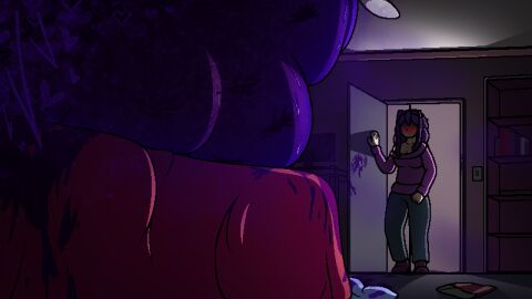 big_breasts blueberry_inflation breasts cleavage doki_doki_literature_club female huge_breasts inflation natsuki_(doki_doki_literature_club) sinflative spherical_inflation thick_thighs wide_hips yuri_(doki_doki_literature_club)