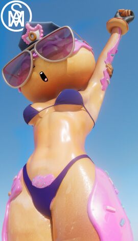 bikini blender bra clothed constable_sprinkle donut fortnite fortnite:_battle_royale glasses middlemansfm panties solo solo_female solo_focus stretching sunglasses tagme