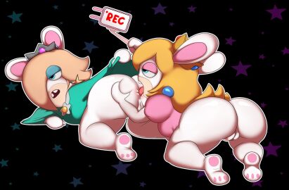 2girls anthro ass big_ass big_butt bunny_ears bunny_girl female lesbian_kiss lesbian_sex mario_(series) mario_+_rabbids mario_+_rabbids:_sparks_of_hope multiple_females multiple_girls oddrich princess_rabbid pussy rabbid rabbid_peach rabbid_rosalina rabbit rabbit_girl raving_rabbids rimming rimming_female shortstack spread_anus spread_legs spread_pussy spreading video_games yuri