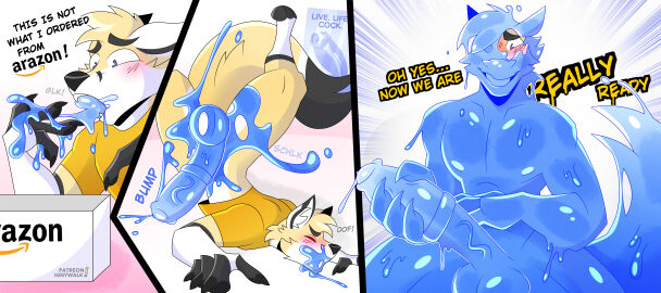 absurd_res after_transformation animal_genitalia animal_penis anthro aroused balls big_balls big_penis blush blush_lines bump canid canine canis comic controlled controller controller_on_sofa corruption delivery_(commerce) duo eating equid equine equine_genitalia equine_penis femboy feral fox genitals glistening glistening_body glk goo_creature goo_humanoid goo_transformation grin grinning_at_viewer hal_(lethian) hi_res horse huge_balls huge_cock humanoid hybrid hyper hyper_balls hyper_genitalia hyper_penis hypnosis hypnotic_eyes inside inviting latex liquid_latex magic male male/male mammal mind_control monster package_box penis penis_size_difference possession possessive post-transformation postal_delivery poster_(object) potion servant shy size_difference slave slime slippery smile transformation transformation_by_substance transformation_potion transformation_sequence transformation_through_sex transformation_through_technology transformed_cock walk-w-igny wet wet_body wolf zoophilia