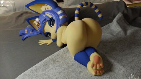 1girls 2022 3d 3d_(artwork) 3d_model :< animal_crossing animated ankha ankha_(animal_crossing) ankha_(zy0n7) anthro anus ass ass_focus ass_in_air blue_hair cat cat_ears cat_tail cute doubutsu_no_mori felid feline felis female female_only fur furry furry_only looking_back marrubi nairu_(doubutsu_no_mori) naked nintendo nude pussy rear_view short_playtime shorter_than_30_seconds shortstack solo solo_female sound tagme tail thick_thighs vagina video zy0n7