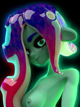 1girls 3d 3d_(artwork) 3d_model acht_(splatoon) asymmetrical_hair bioluminescence blender blue_hair breasts breasts_out dedf1sh dj female female_only freckles looking_at_viewer nude octoling red_hair sanitized_(splatoon) sanitized_octoling self_upload solo solo_female splatoon splatoon_2 splatoon_2:_octo_expansion splatoon_3 splatoon_3:_side_order squidge squidgesfm tentacle_hair two-tone_hair wo262_(3d_model_style)