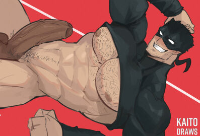 abs balls bara biceps big_balls big_penis boku_no_hero_academia daddy dilf erection iwao_oguro kaito_draws knuckleduster_(my_hero_academia) male male_nipples male_only manly mature_male muscular_male nipples nude pecs penis vigilante:_my_hero_academia_illegals