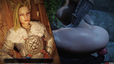 animated ass big_ass big_breasts blonde_hair blue_eyes cowgirl_position dialogue facepaint fast_thrusts fox_ears hentaudio hoshinomeririri instant_loss instant_loss_2koma moan moaning molagballin mp4 nighttime outdoors pounding pounding_ass power_bottom rough_sex skyrim sound sound_edit sound_effects tagme text text_box the_elder_scrolls the_elder_scrolls_v:_skyrim video warpaint werewolf