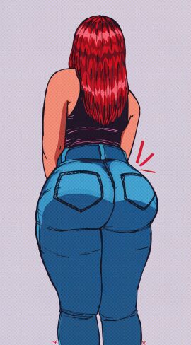 ass_focus big_ass black_skirt jeans marvel marvel_comics mary_jane_watson masochistmaverick red_hair spider-man_(series)