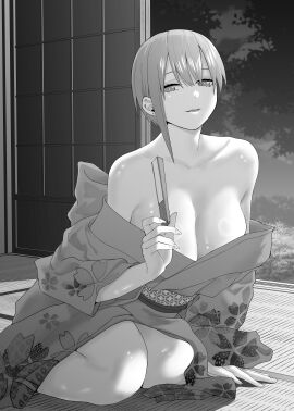 1girls fireworks go-toubun_no_hanayome kosmos_beta large_breasts monochrome nakano_ichika short_hair