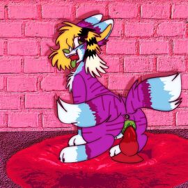 1:1 animal_dildo animal_genitalia animal_pussy animal_sex_toy canid canine canine_dildo canine_genitalia canine_pussy coontail_hair dildo female feral genitals kitt3ngutzz knot knotted_dildo male mammal penetration penile penile_penetration penis penis_in_pussy pussy sex_toy smile solo sparklefur vaginal_penetration