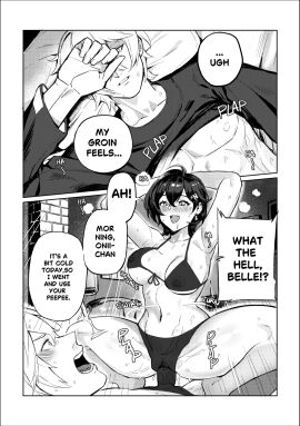 1boy 1girls belle_(zenless_zone_zero) brother_and_sister censored condom cowgirl_position dialogue drawing english_text highres horny_female incest mihoyo nude nude_female pleasure_face sex short_hair sleep_molestation straight text vaginal_penetration vaginal_sex wise_(zenless_zone_zero) yusi_vishnu zenless_zone_zero