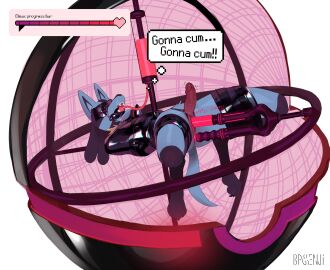 2024 absurd_res accessory anal anal_sex anthro anthro_penetrated aphrodisiac aphrodisiac_liquid bassenji black_clothing black_latex black_legwear black_stockings black_straitjacket blindfold blue_body blue_fur bondage captured_by_pokeball caught_in_pokeball clothing cock_ring cuntboy cuntboy_sans_balls digital_media_(artwork) dildo dildo_in_ass dildo_in_pussy dildo_insertion double_penetration english_text erection fucking_machine fur gag gagged herm hermaphrodite hi_res imminent_orgasm in_pokeball intersex intersex_penetrated jewelry latex latex_blindfold latex_clothing latex_legwear latex_stockings latex_straitjacket legwear lucario machine male maleherm maleherm_penetrated multi_genitalia nintendo object_in_ass penetration penis penis_accessory penis_jewelry poke_ball pokeball pokemon pokemon_(species) pokémon_(species) progress_bar pussy restrained restraints sex_machine sex_toy sex_toy_in_ass sex_toy_in_pussy sex_toy_insertion solo speech_bubble stockings straitjacket submissive submissive_anthro submissive_intersex submissive_maleherm teeth text thought_bubble vaginal_penetration
