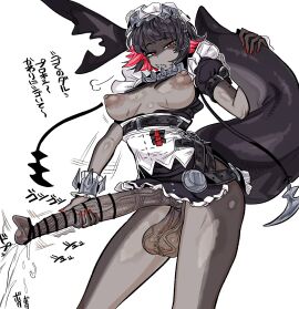 1futa anthro black breasts censored cumming ellen_joe ellen_joe_(shark) female futanari grey_body hair humanoid intersex long long_corona_of_glans_penis maid masturbation medium out penis red shark shark_girl sharp short sigh solo tail teeth tetugakuzonbi thick thighs victoria_housekeeping zenless_zone_zero