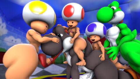 2021 3d all_fours anal anal_sex anthro ass ass_grab balls big_ass big_balls big_butt big_penis black_body black_eyes black_nose black_scales black_tail black_yoshi boots brown_boots brown_clothing brown_footwear brown_nipples brown_shoes butt_grab carrying_another closed_eyes clothing digital_media_(artwork) dinosaur doommusk femboy footwear gay genitals green_body green_nose green_scales green_tail green_yoshi group group_sex half-closed_eyes hand_on_ass hand_on_butt hand_on_face hand_on_head hand_on_nose hi_res huge_cock humanoid inside lire_(doommusk) long_tongue looking_at_another looking_pleasured lucky_pierre male male/male male_penetrated male_penetrating male_penetrating_male mario_(series) multicolored_body multicolored_scales muscular muscular_anthro muscular_male narrowed_eyes nintendo nipples on_shoulders oral penetration penile penile_penetration penis penis_in_ass prehistoric_species reptile scales scalie sex shoes size_difference smile source_filmmaker_(artwork) super_mario_64 tail tan_body tan_skin teeth thick_thighs toad_(mario) tongue tongue_out tonguejob train_position two-tone_body two-tone_scales two-tone_tail vein veiny_penis white_body white_scales white_tail yoshi yoshi_(character)