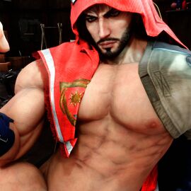 1boy 3d 3d_(artwork) 3d_model arabian bandai_namco bara beard black_hair blue_gloves bodyguard brown_eyes dark_brown_hair facial_hair fighter gaymer93 ggaymer93 handsome indoor_nudity indoors keffiyeh male male_nipples male_only martial_artist masculine masculine_male mature_male muscular muscular_chest muscular_male mustache naked naked_male nipples no_visible_genitalia nude nude_male penis selfie selfie_with_penis shaheen shemagh sitting sitting_in_chair sitting_on_chair smooth_skin smooth_skinned_male solo tan-skinned_male tan_skin tekken tekken_8 warrior yaoi