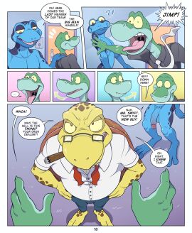 2024 2_toes 3_toes 4_fingers 7_panel_comic ?! adam's_apple amphibian anole anthro anthrofied anti_dev balls barefoot biped black_clothing black_eyebrows black_shirt black_text black_topwear blue_arms blue_body blue_bottomwear blue_chest blue_clothing blue_face blue_feet blue_fingers blue_genitalia blue_genitals blue_hands blue_legs blue_pants blue_penis bodily_fluids bottomwear brown_door brown_shell button_(fastener) cigar cigar_in_mouth circumcised clothed clothed/nude clothed_anthro clothed_male clothing colored comic countershade_face countershade_torso countershading cybin_(anti_dev) dark_shirt dark_topwear dialogue digital_drawing_(artwork) digital_media_(artwork) door doorframe doorknob ellipsis english_text exclamation_point eyebrows eyewear feet fingers first_person_view floor frog genitals glans glasses green_body green_eyes green_face green_neck group hand_on_another's_shoulder hand_on_hip hand_on_own_hip hand_on_shoulder hands_on_hips hands_on_own_hips hi_res humanoid_genitalia humanoid_hands humanoid_penis inside intercom lidded_eyes lizard long_penis looking_aside looking_at_another looking_down looking_up male male/male mammal markings mouth_closed mr._swift_(anti_dev) multicolored_body name_drop name_in_dialogue narrowed_eyes necktie neckwear nipples nude nude_anthro nude_male number object_in_mouth open_mouth page_number pants penis pink_tongue poison_dart_frog question_mark rectangular_glasses red_necktie red_neckwear reptile saliva scalie screaming sea_turtle shaded shell shirt simple_background speech_bubble spots spotted_body spotted_crotch spotted_face spotted_legs standing talking_to_another teeth text thin_eyebrows toes tongue tongue_out topwear trio tripp_(anti_dev) turtle two-tone_body two-tone_face two-tone_neck wall_(structure) white_clothing white_necktie white_neckwear white_shirt white_speech_bubble white_topwear yellow_arms yellow_body yellow_eyes yellow_face yellow_feet yellow_sclera