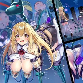 1girls 3boys bag belly_riding big_breasts bitchsuit blazer blonde_hair blush_stickers bondage bound bow bowtie breast_milk breasts breasts_out brown_jacket building collared_shirt commentary_request defeat dildo elbow_gloves faceless faceless_male fanny_packing female femsub forced_orgasm gloves grey_skirt hair_between_eyes handbag highres holding holding_phone jacket lactation large_breasts long_hair long_sleeves male mechanical_fixation milking milking_machine monikano multiple_boys multiple_males multiple_views non-humanoid_robot open_mouth outdoors paid_reward_available panties penetration_through_clothes phone pleated_skirt public public_exposure public_indecency public_nudity pussy pussy_juice pussy_juice_drip_through_clothes red_bow red_bowtie restrained robot robot_animal robot_dog school_emblem school_uniform sex_machine sex_toy sex_toy_through_clothes shirt shokuhou_misaki skirt skyscraper sparkling_eyes suspension thighhighs to_aru_kagaku_no_mental_out to_aru_kagaku_no_railgun to_aru_majutsu_no_index tokiwadai_school_uniform trembling underwear white_gloves white_panties white_shirt white_thighhighs winter_uniform yellow_eyes
