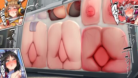 3girls breast_expansion breast_growth breast_growth_(enlargement) breasts cumflation drowning_in_cum female futanari gigantic_breasts intersex kawahagitei kohinata_miku lactation room_filling senki_zesshou_symphogear stomach_bulge tachibana_hibiki_(symphogear) yukine_chris