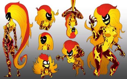 1girls comic comic_page female lowres marvel marvel_comics scream_(spider-man) spacemaxmarine spider-man_(series) symbiote symbiote_suit