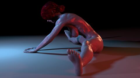 ass awoken breasts destiny_(game) destiny_2 female invader_doomest long_legs muscular nipple_piercing nude petra_venj pierced_nipples piercing pose pussy solo stretching yoga