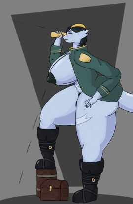 2d 2d_(artwork) abs abstract_background amazon amazonian anemone_antimony animal_tail anthro barely_clothed bikini blue_skin boots breasts breasts_bigger_than_head clawed_fingers claws curvy female fins fish full_body gills hair_highlights hand_on_hip huge_breasts karah_(anemone_antimony) loincloth muscular muscular_female nipples nipples_visible_through_clothing open_clothes open_coat original original_character pirate scar scars scars_all_over self_upload shark shark_girl shark_tail shark_teeth sharp_teeth shiny_skin side_view solo solo_anthro solo_focus tall_female teal_hair thick_thighs voluptuous wide_hips yellow_eyes