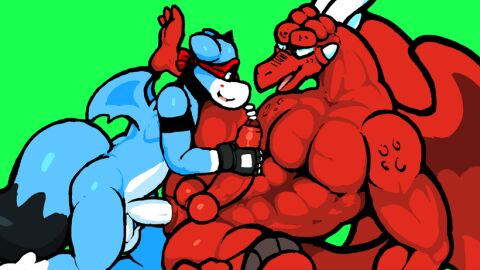 anal anal_penetration anal_sex animated bates_(oh_so_hero!) bfad big_penis furry gay joe_(oh_so_hero!) male oh_so_hero! penis small_dom_big_sub so_hero yaoi