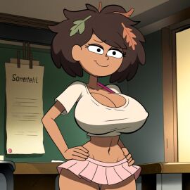 absurd_res absurd_resolution absurdres ai_generated amphibia amphibia_(series) ass big_ass big_breasts big_butt bikini bikini_bottom bikini_top black_bikini black_bikini_bottom black_bikini_top black_bra black_eyes black_panties blush blushed_face blushing_at_viewer blushing_female bra breasts brown_hair bubble_ass bubble_butt busty busty_female busty_girl cartoon cartoony cats62 curvaceous curvaceous_female curvaceous_figure curvy curvy_body curvy_female curvy_figure curvy_hips dark-skinned_female dark_body dark_skin ear exposed exposed_ass exposed_boobs exposed_breasts exposed_butt exposed_legs exposed_thighs eyebrows eyelashes eyeshadow eyewear fat_ass fat_butt female female_only front_view glistening glistening_ass glistening_body glistening_boobs glistening_breasts glistening_butt glistening_eyes glistening_legs glistening_skin glistening_thighs half-closed_eyes half-dressed half_naked half_nude hi_res high_quality high_resolution highres huge_ass huge_balls huge_boobs huge_breasts large_ass large_boobs large_breasts large_butt leaf leaf_on_head legs looking_at_viewer mrs._boonchuy oum_boonchuy pink_skirt seductive seductive_body seductive_eyes seductive_look seductive_mouth seductive_smile shiny shiny_ass shiny_body shiny_boobs shiny_breasts shiny_butt shiny_legs shiny_skin shiny_thighs sideboob skirt slim_waist small_waist smile smiling smiling_at_viewer smooth_ass smooth_body smooth_butt smooth_legs smooth_skin smooth_thighs standing tan tan-skinned_female tan_body tan_skin tanned_skin thick_thighs thighhighs thighs thin_waist visible_nipples white_top