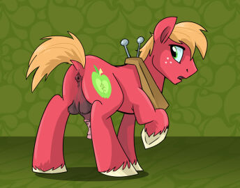 animal_genitalia animal_penis anus balls big_macintosh_(mlp) bodily_fluids earth_pony equid equine equine_genitalia equine_penis feral friendship_is_magic fur genital_fluids hasbro horse horsecock male male/male male_only mammal my_little_pony penis pony red_body red_fur trast113