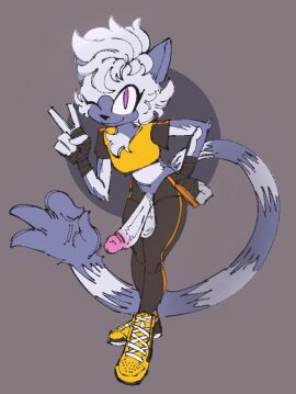 anthro balls big_penis clothed clothing colored dickgirl furry futanari garbageboxxxed intersex looking_at_viewer midriff_baring_shirt mostly_clothed one_eye_closed pants penis sega shoes sketch smile solo sonic_(series) sonic_the_hedgehog_(comics) tangle_the_lemur third-party_edit