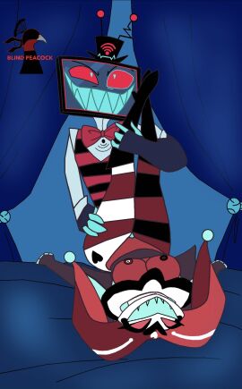 4_fingers anal anal_insertion anal_orgasm anal_sex ass ass_close-up ass_closeup ass_focus big_ass big_breasts blind_peacock_draws blind_peacock_draws_(artist) blue_eyes bow bowtie breasts close_up_panel close_up_view clothed_male_nude_female clothed_sex creampie cum cum_drip cum_in_ass cum_in_pussy cum_inside cum_inside_ass cum_inside_asshole cum_inside_butt cum_on_penis curtains demon female fembot femboy futanari hat hat_only hazbin_hotel heart heart_tattoo heel_boots heeled_boots heels heels_fetish intersex kitty_(hazbin_hotel) male male_on_female male_on_femboy male_on_futa nipples penis pussy red_eyes robot robot_futa robot_girl robot_joints robotic_arm tattoo tv_head tv_head_robot vox_(hazbin_hotel)