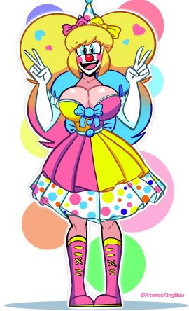 1girls 2025 adorable adorasexy artist_name ass atomickingboo big_ass big_breasts blush blush_stickers blushing_at_viewer blushing_female boots bow bow_in_hair bows bows_in_hair breasts checkered_clothes clothed clothed_female clothing clown clown_costume clown_girl clown_makeup clown_nose cute double_peace_sign english english_text facepaint female female_focus female_only fully_clothed fully_clothed_female hairpin light-skinned_female light_skin multicolored_clothing oc original original_character party_hat peace_sign solo solo_female solo_focus text the_besties_(atomickingboo) thick_thighs thighs wendy_wendy
