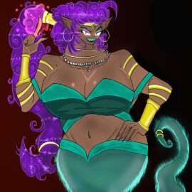 accessory angry_eyebrows ankle_bracelets asian background beam big_breasts black_background bloodhoundghostly0 breasts brown_skin curly_hair dark_pink_eyes demon demon_girl desire devious devious_desires devious_smile deviousdesires digital_drawing_(artwork) digital_media_(artwork) ears evil evil_eyes evil_grin evil_smile eyeliner female female_only finger_pointing genie genie_girl genie_tail genie_wristbands glowing glowing_eyes hand_on_hip harem harem_girl harem_outfit headwear hoop_earrings indian indian_female jewelry long_nails magic magic_user monster monster_girl nail_polish naomi_rajah_sahara_jasmine_sultana naomi_the_genie necklace nickelodeon nicktoons pink_eyes pointy ponytail powerful purple_hair red_background rockymd sharp_teeth solo solo_female tan_skin teal_eyeshadow teal_lipstick the_pixiez_oddparents tricked trickster_mode ubisoft voluptuous voluptuous_female wide_hips wish