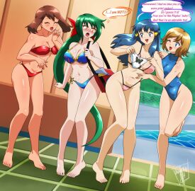 4girls danmakuman dawn_(pokemon) may_(pokemon) nintendo oc original_character pokemon serena_(pokemon) tagme