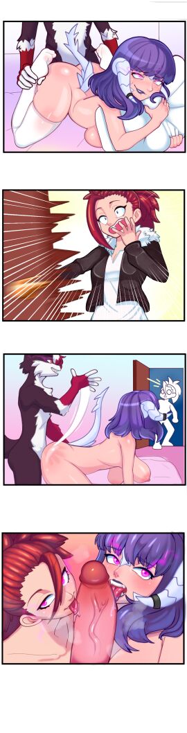 absurd_res ankle_grab anthro artifact_the_fox au_ra bed bedroom black_body black_fur bodily_fluids brainwashing breast_squish breasts canid canine cheating_girlfriend clothed clothing comic corrupted corruption cuckold dialogue door doorway duo female final_fantasy final_fantasy_xiv fox from_behind_position fur furniture genitals glowhorn grabbing_pillow group group_sex hair hi_res horn horn_jewelry horn_ring human hypnosis infidelity jewelry leg_grab legwear licking lipstick looking_pleasured looking_up magic makeup male male/female mammal mind_alteration mind_control nipples nude oral orange_eyes orientation_play penetration penile penis penis_lick pillow pink_eyes plap_(sound) ponytail purple_hair purple_lipstick pussy red_body red_fur red_hair red_nose ring_(jewelry) saliva saliva_on_penis scalie scared scared_expression sex sharp_teeth smack_(sound_effect) smacking_ass square_enix squish steam steamy_breath surprised teeth thigh_highs threesome tongue trio upset vaginal_penetration white_body white_fur white_hair