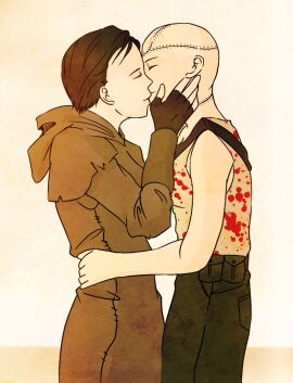 blood_stain canon_couple christine_royce cute fallout fallout_new_vegas female kissing lesbian_couple no_artist_signature organxfish scars tagme veronica_santangelo wholesome yuri