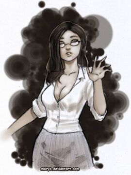 big_breasts female gina_foley glasses resident_evil resident_evil_revelations_2