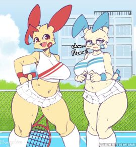 1boy 2girls animated anthro ass big_pussy burgerkiss canid canine cleavage clothed clothing creatures_(company) cum cum_in_pussy cum_inside female furry furry_only game_freak genitals humanoid longer_than_30_seconds male minun naked naked_female naked_male nintendo nipples no_panties nude nude_female nude_male plump_labia plump_pussy plusle pokemon pokemon_(franchise) pokemon_(game) pokemon_(series) pokemon_(species) pokemon_rse pokemon_sm pokephilia pokémon_(species) pussy rockruff sex sound tagme tennis vagina vaginal_penetration vaginal_sex video