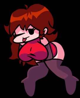 1girls animated auburn_hair breasts edit female friday_night_funkin girlfriend_(friday_night_funkin) sprite_edit thighhighs thighs thighs_bigger_than_head tounge_out transparent_background wink winking_at_viewer